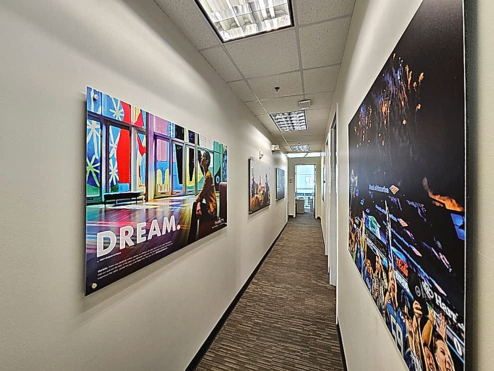 Acrylic Signs in Charlotte, NC designed and installed for corporate office wall branding