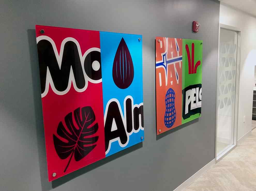 Acrylic Signs in Mooresville, NC designed and installed with clear Plexiglass for interior walls