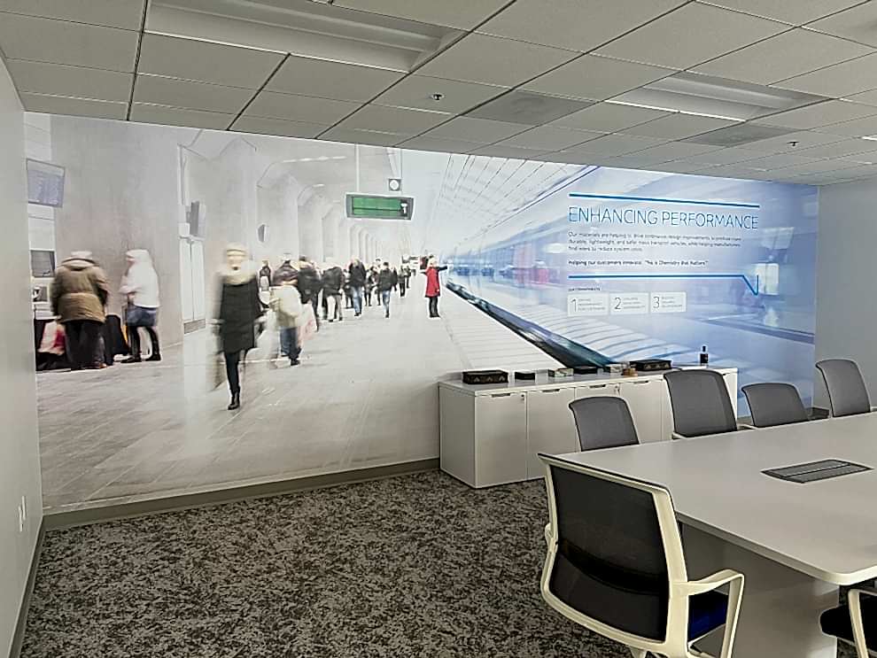 Workplace adhesive vinyl graphics installed in Charlotte, NC