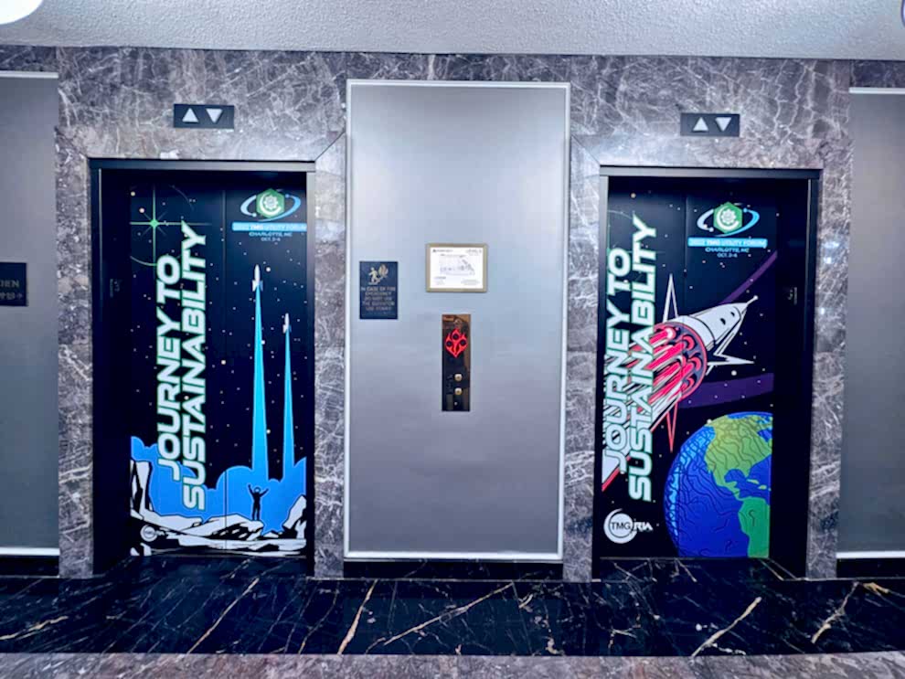 Branded office environments with adhesive vinyl in Charlotte, NC