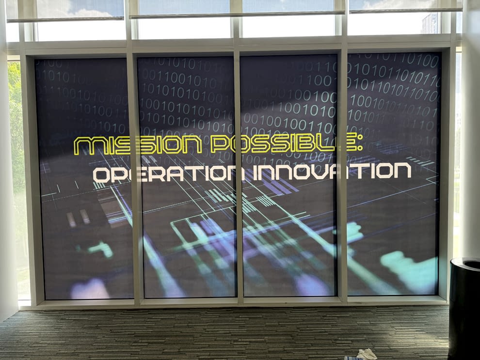 Custom adhesive vinyl for workplace branding in Concord, NC