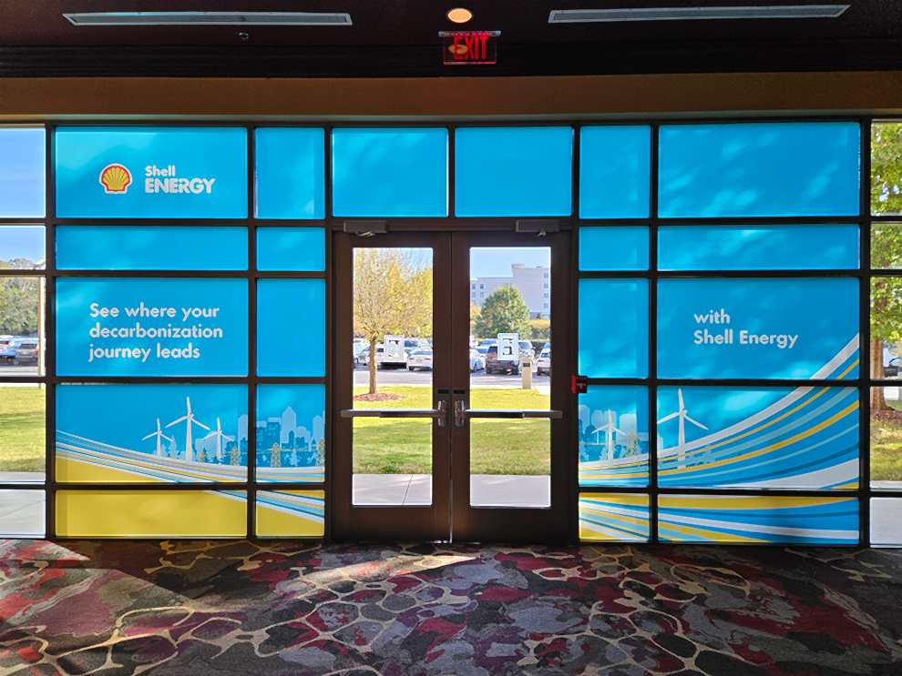 Conference Graphics in Charlotte, NC designed and installed to enhance branding at corporate events