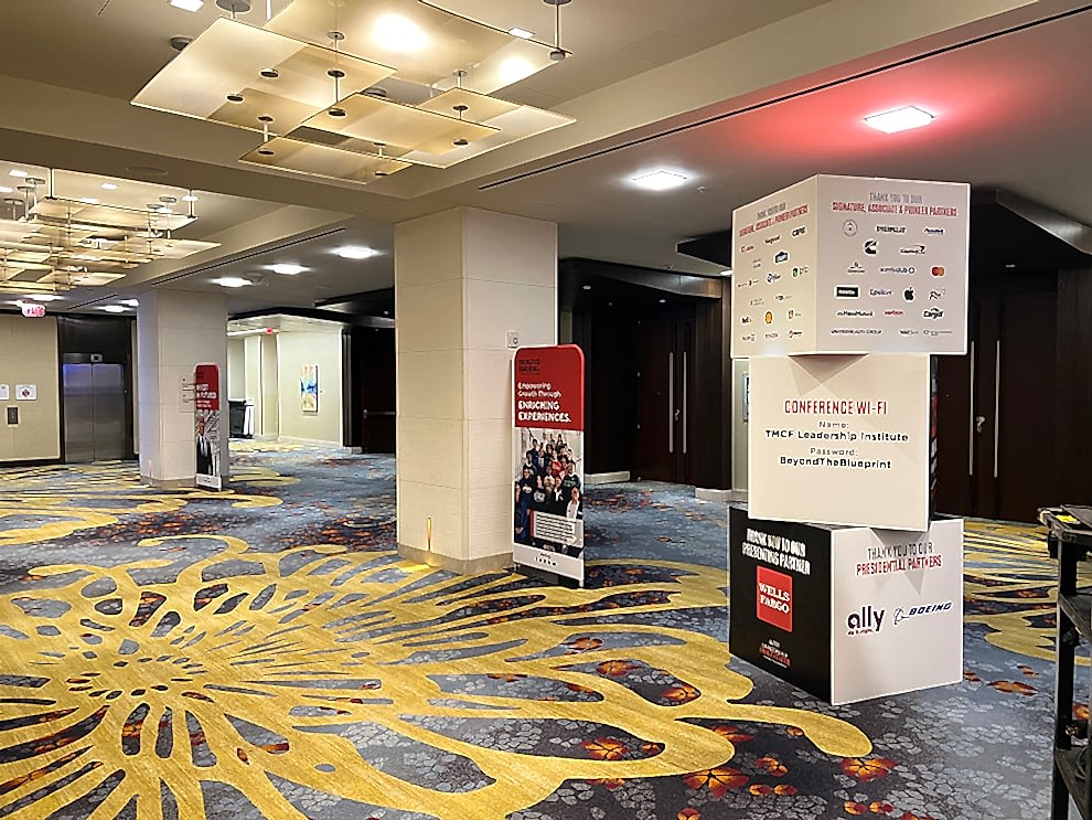 Conference Graphics in Charlotte, NC designed and installed for event wayfinding and wall branding