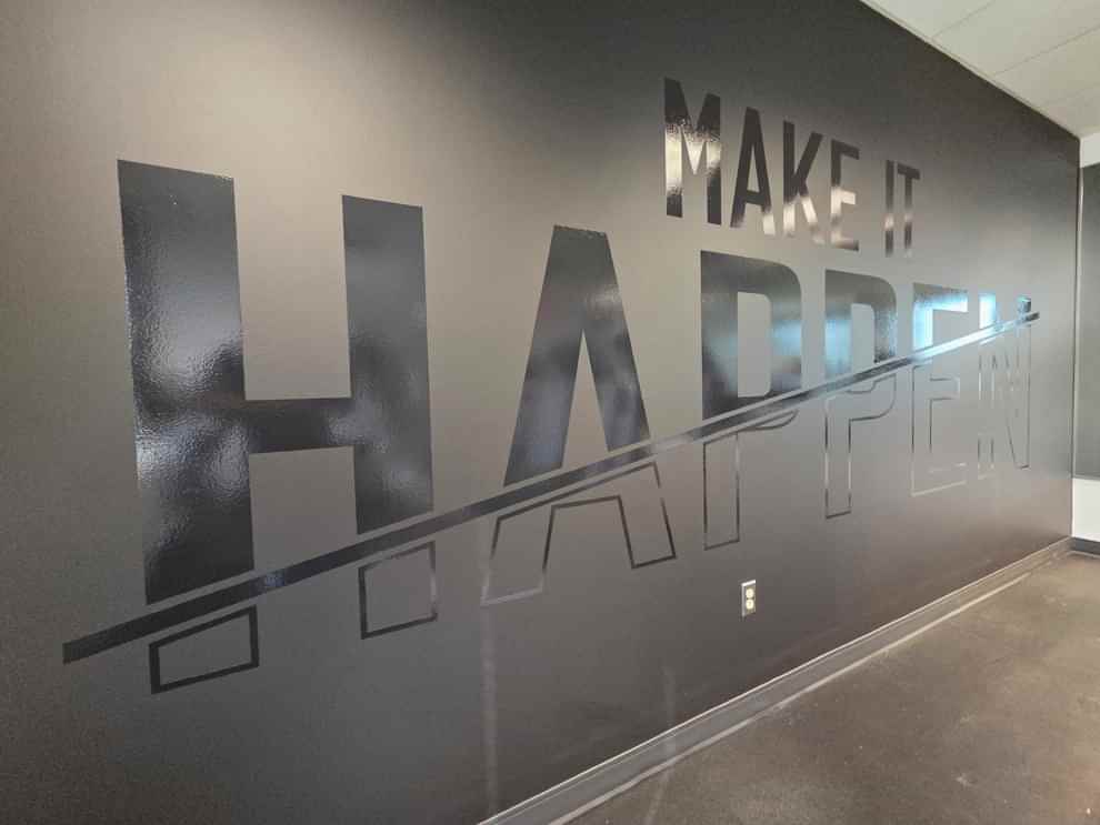 Workplace wall graphics and custom signs installed in Hickory, NC