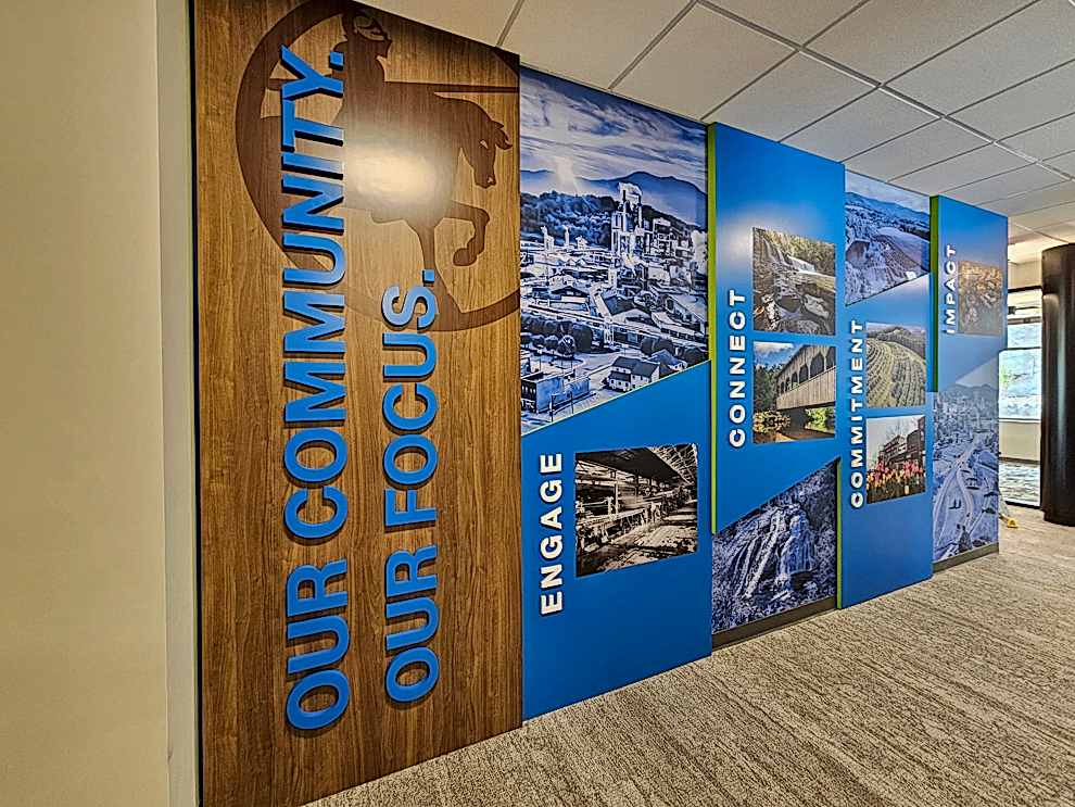 Office signage and wall graphics designed in Hickory, NC