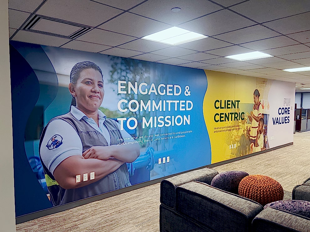 Office custom signs with branded wall graphics in Mooresville, NC