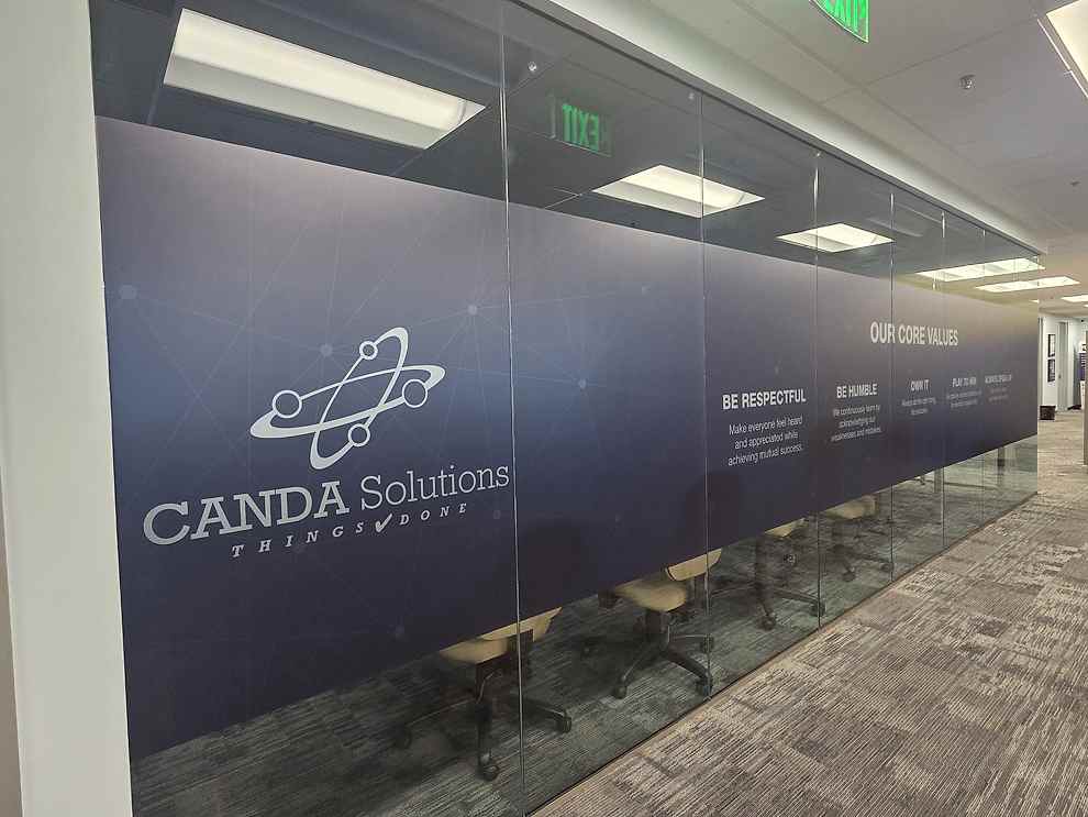 Office custom signs and graphics for company branding in Salisbury, NC