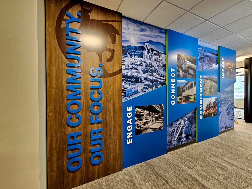 Office signage and wall graphics designed in Statesville, NC