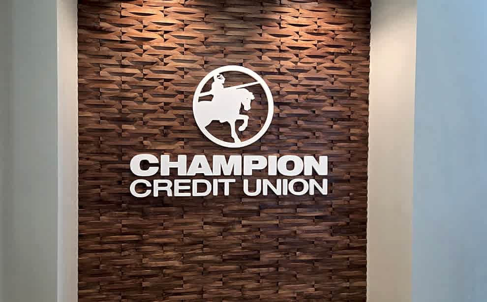 Dimensional Letters in Hickory, NC designed and installed for corporate lobby wall branding