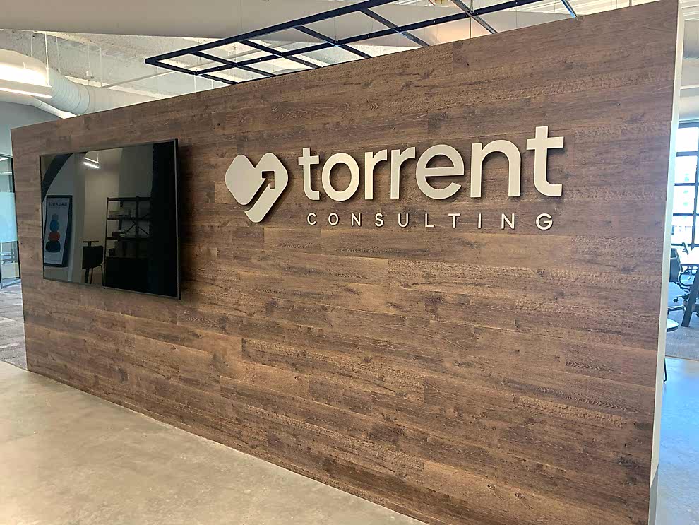 Dimensional Letters in Hickory, NC designed and installed for office reception walls