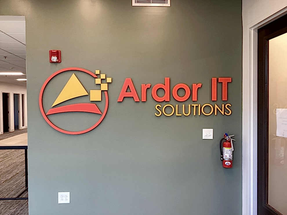 Dimensional Letters in Hickory, NC designed and installed for business lobby and conference areas