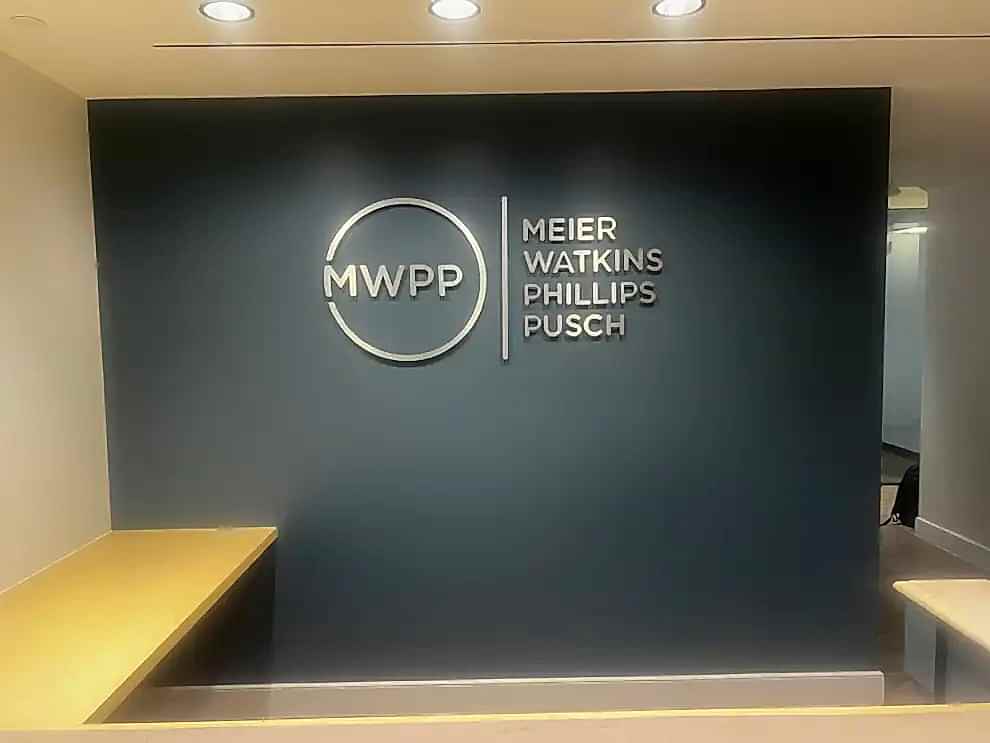 Dimensional Letters in Hickory, NC designed and installed for office branding and commercial interiors