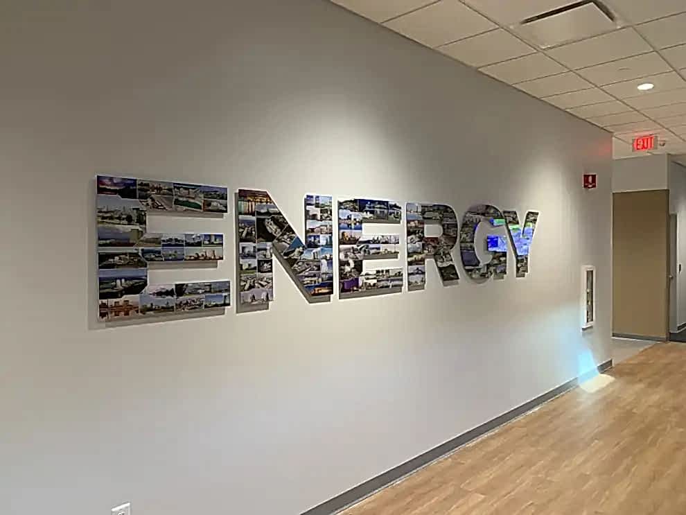 Dimensional Letters in Lincolnton, NC designed and installed with brushed metal finishes for offices