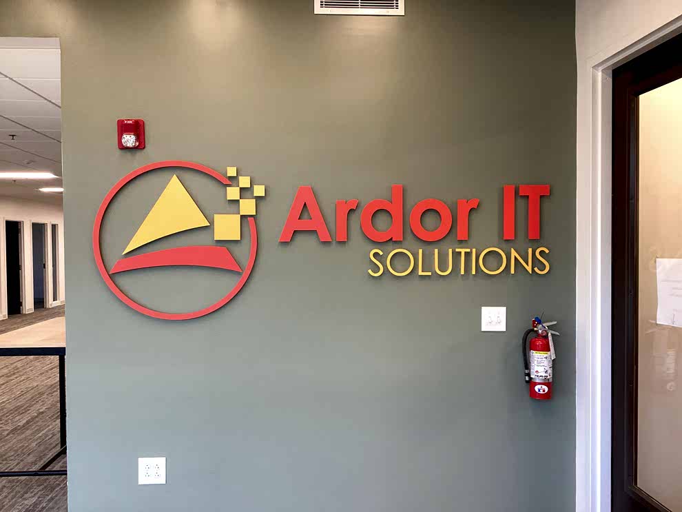 Dimensional Letters in Mooresville, NC designed and installed for business lobby and conference areas