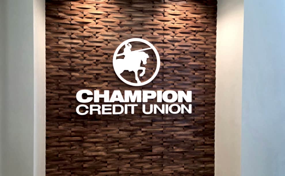 Dimensional Letters in Salisbury, NC designed and installed for corporate lobby wall branding