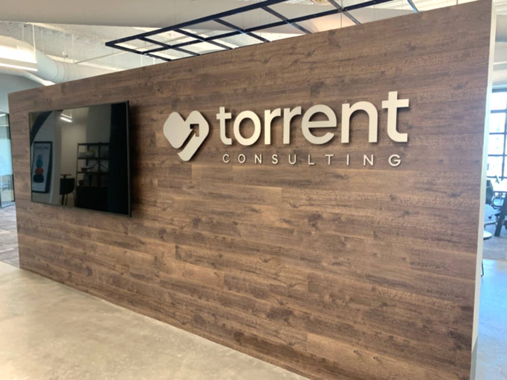 Dimensional Letters in Salisbury, NC designed and installed for office reception walls