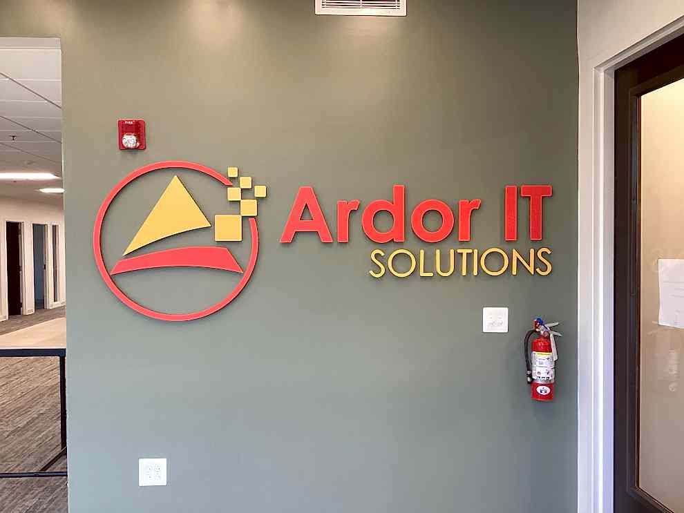 Dimensional Letters in Salisbury, NC designed and installed for business lobby and conference areas