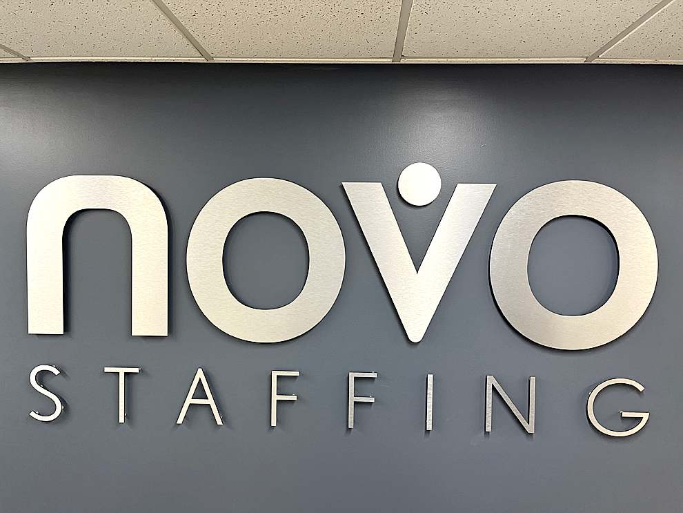 Dimensional Letters in Salisbury, NC designed and installed for modern office reception areas