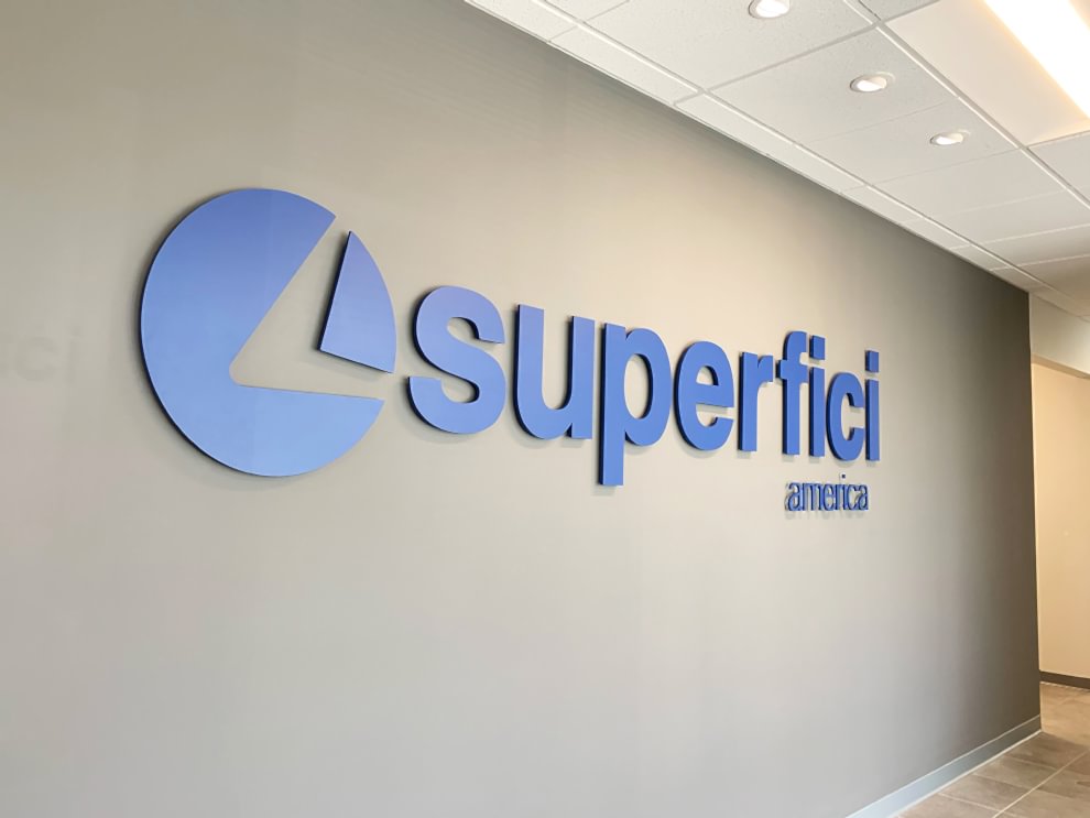 Dimensional Letters in Salisbury, NC designed and installed for modern lobby and hallway signage