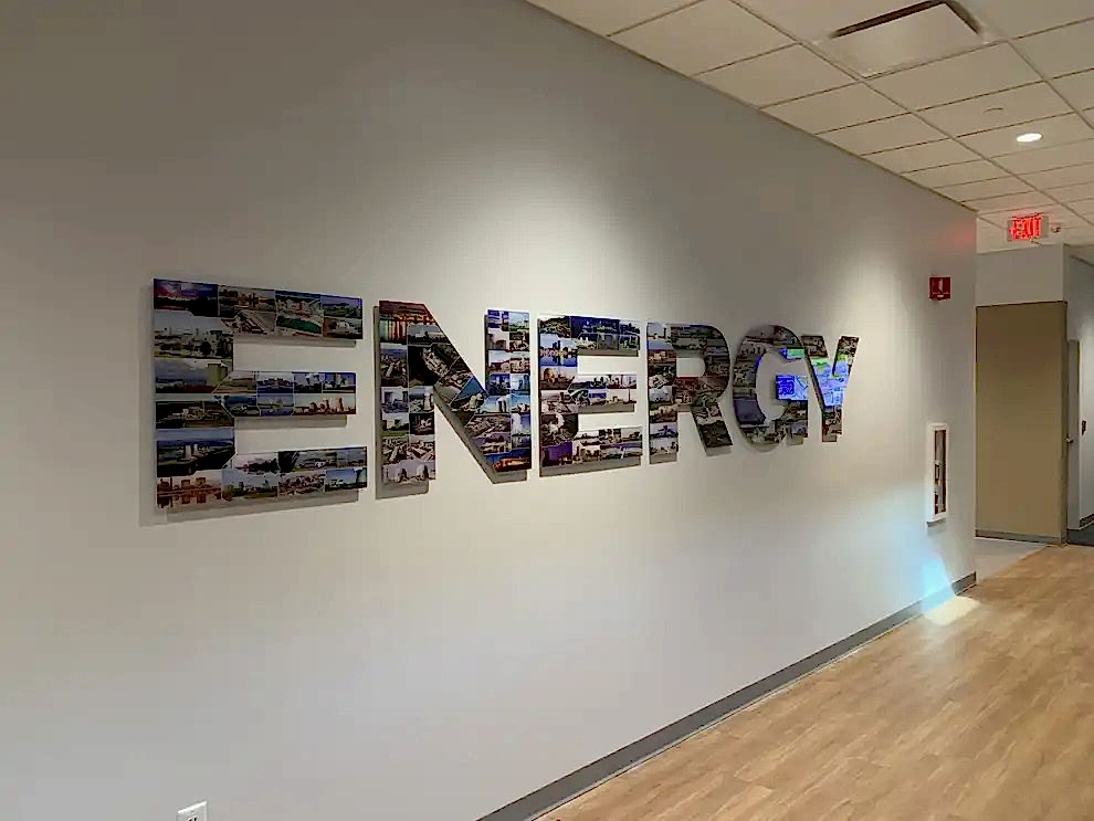 Dimensional Letters in Statesville, NC designed and installed with brushed metal finishes for offices