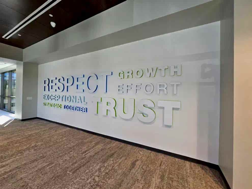 Dimensional Letters in Statesville, NC designed and installed for professional corporate branding