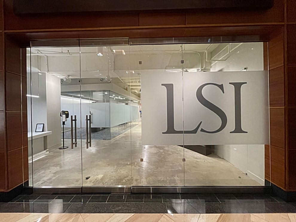 Frosted Vinyl in Charlotte, NC designed and installed for glass walls and office interiors