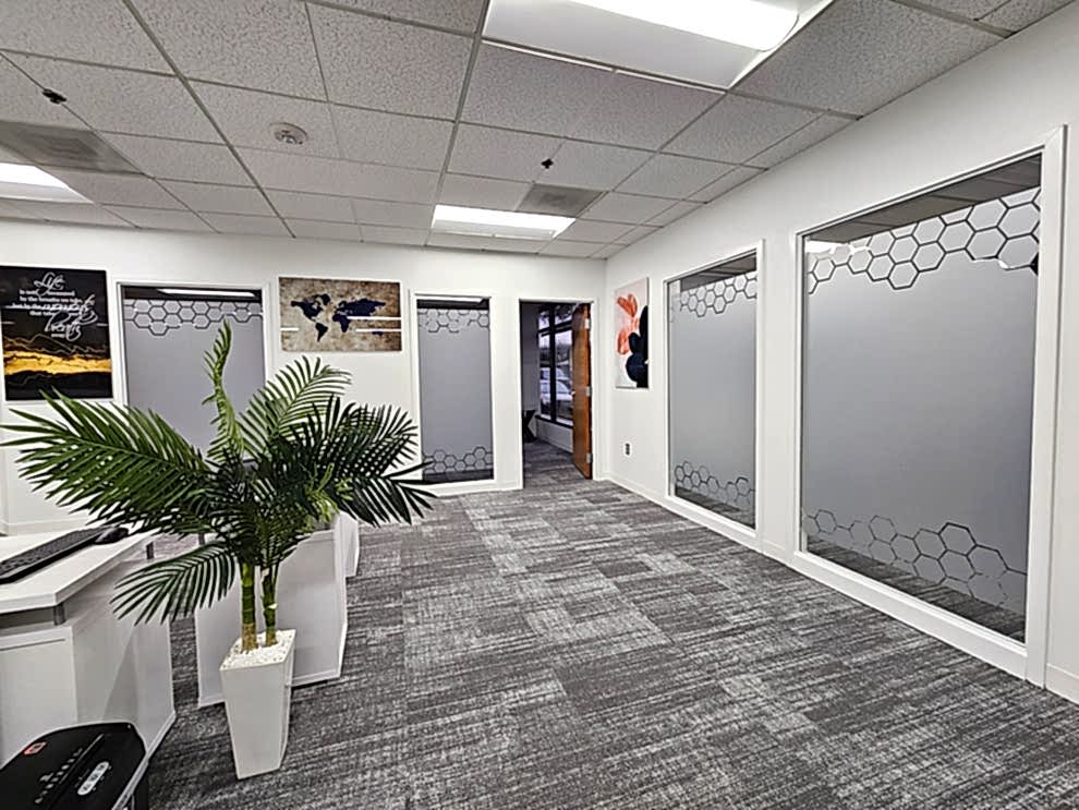 Frosted Vinyl in Charlotte, NC designed and installed for corporate branding and office déco