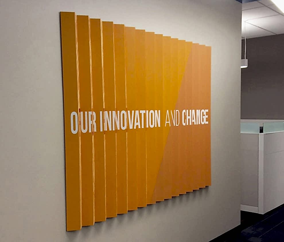 Lenticular wall displays highlighting company culture in Charlotte, NC