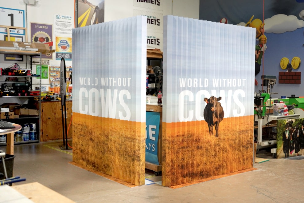 Fabricated lenticular wall displays prepared for installation in Charlotte, NC