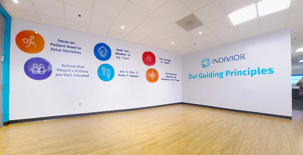 Lobby Signs Concord NC designed and installed with dimensional letters for corporate office interiors
