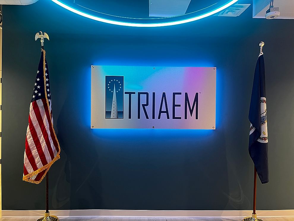 Lobby Signs Concord NC designed and installed with LED backlit signage for modern workplace environments