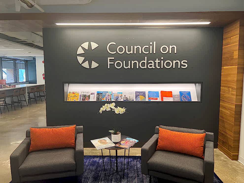 Lobby Signs Concord NC designed and installed with reception wall lettering for office identity