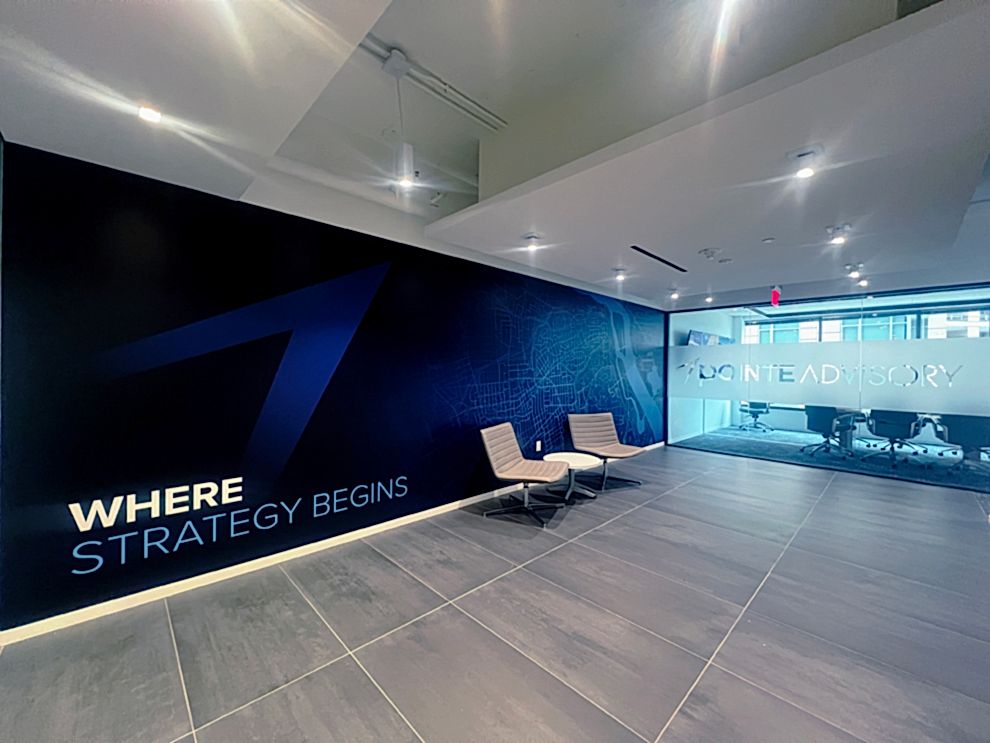 Window Graphics in Concord, NC designed and installed for corporate interior glass partitions