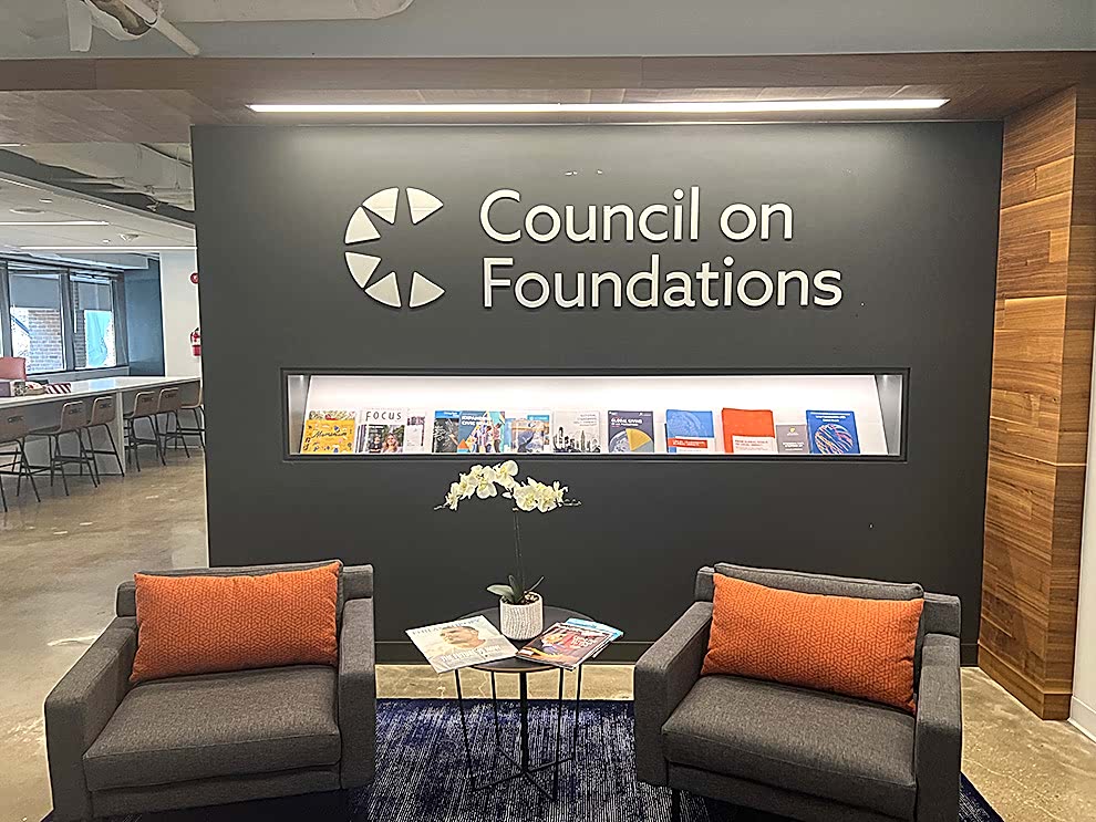 Lobby Signs Gastonia NC designed and installed with reception wall lettering for office identity