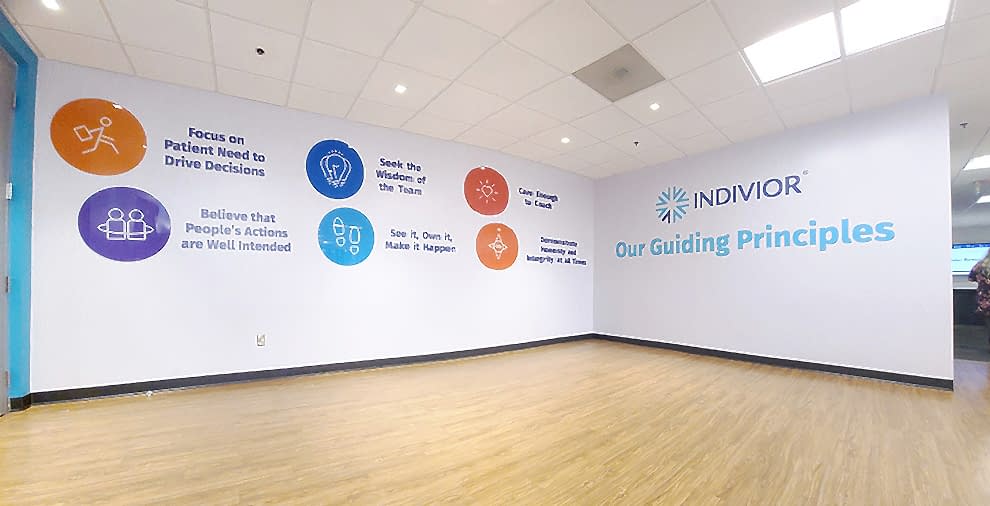 Lobby Signs Lincolnton NC designed and installed with dimensional letters for corporate office interiors