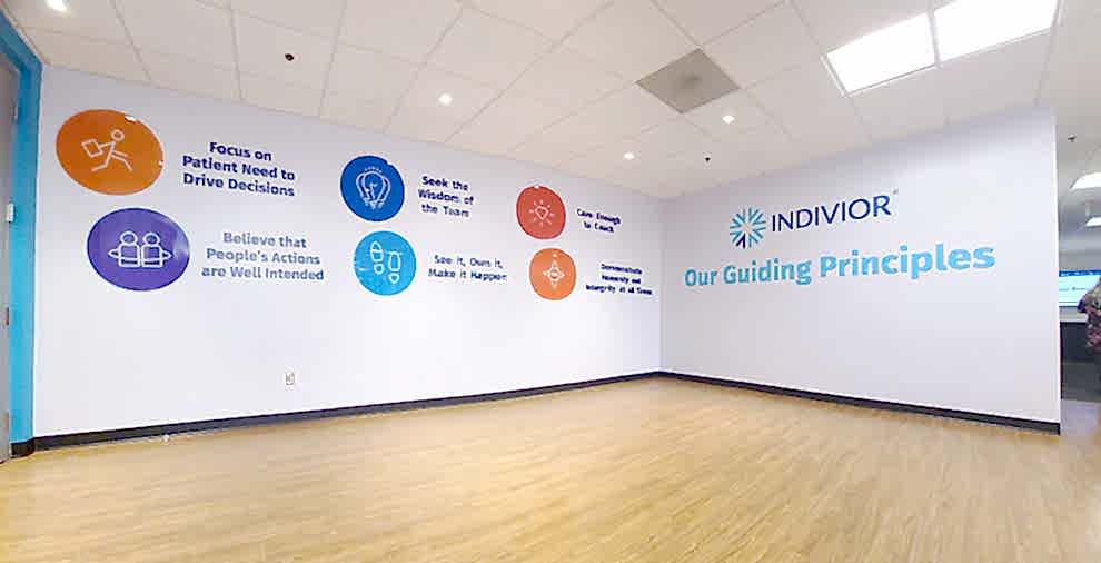 Lobby Signs Rock Hill SC designed and installed with dimensional letters for corporate office interiors