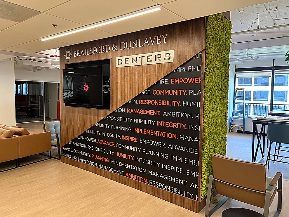 Lobby Signs Rock Hill SC designed and installed to modernize workplace reception areas with branded graphics