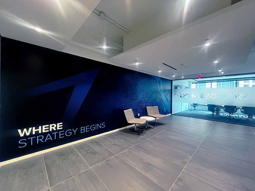 Window Graphics in Rock Hill, SC designed and installed for corporate interior glass partitions
