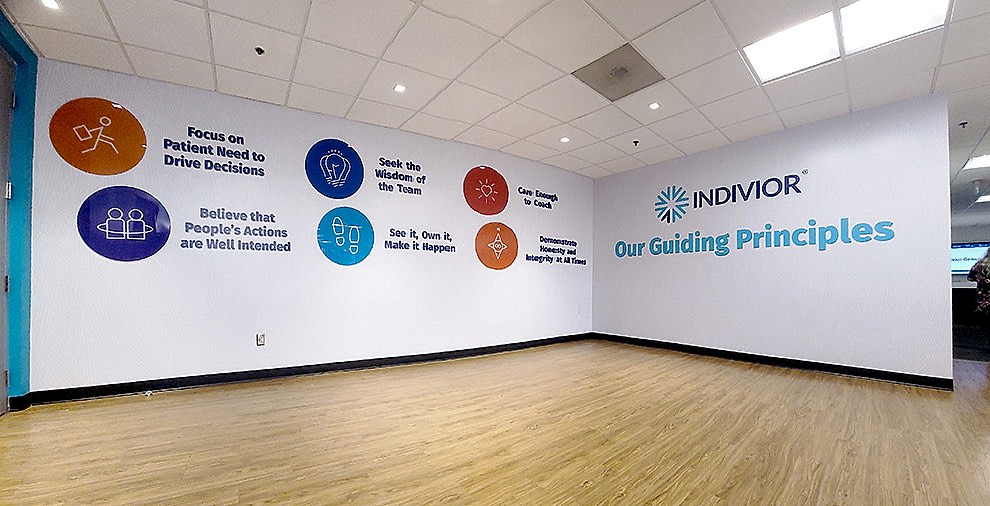 Lobby Signs Salisbury NC designed and installed with dimensional letters for corporate office interiors