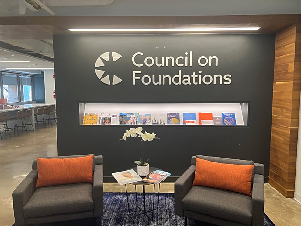 Lobby Signs Salisbury NC designed and installed with reception wall lettering for office identity
