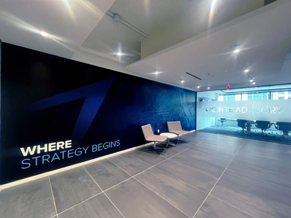 Window Graphics in Salisbury, NC designed and installed for corporate interior glass partitions