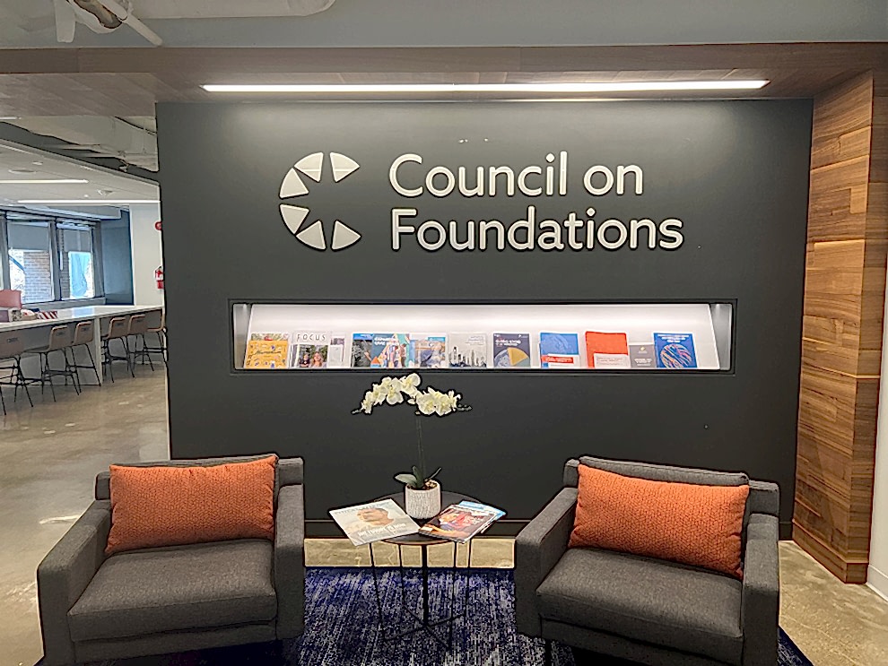 Lobby Signs Statesville NC designed and installed with reception wall lettering for office identity