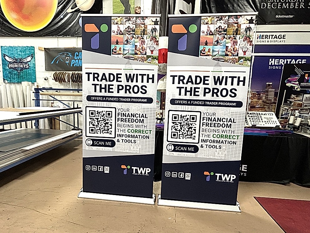 Branded retractable banner stand for business promotion Concord, NC