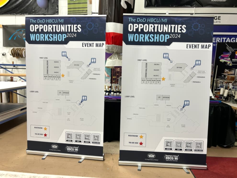 Retail retractable banner display with custom graphics Concord, NC