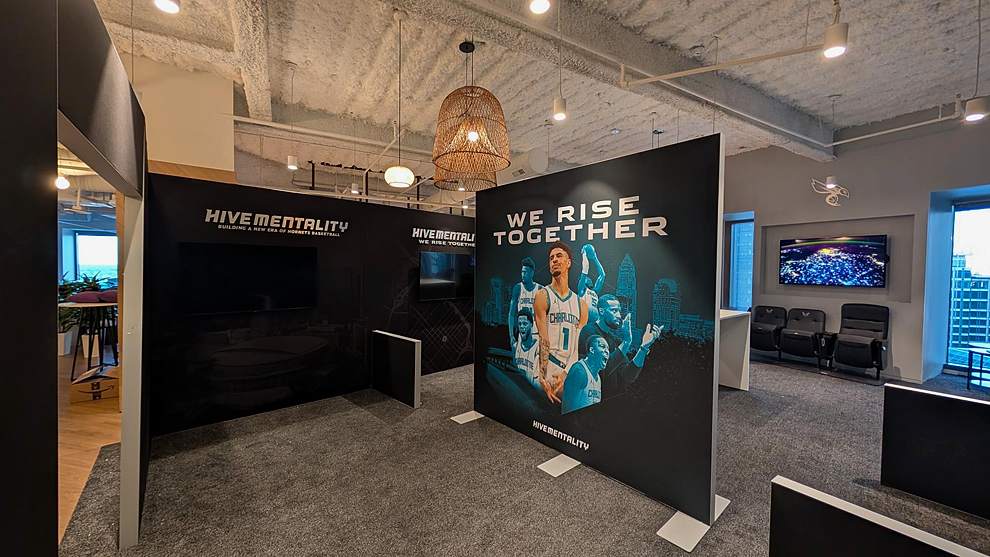 Backlit SEG fabric graphics for event branding in Charlotte, NC