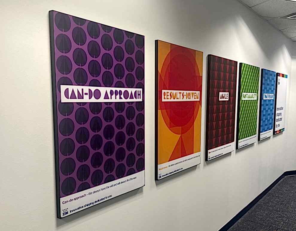 SEG fabric graphics and backlit frames for office branding in Charlotte, NC