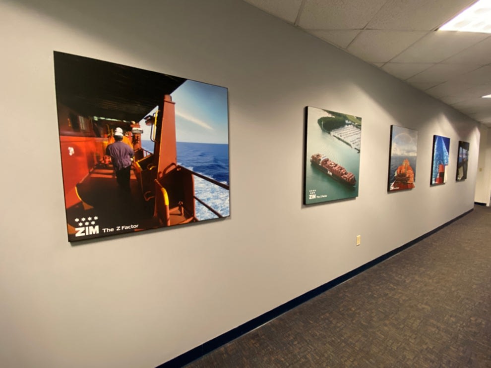SEG fabric graphics installed in modular aluminum frames in Charlotte, NC