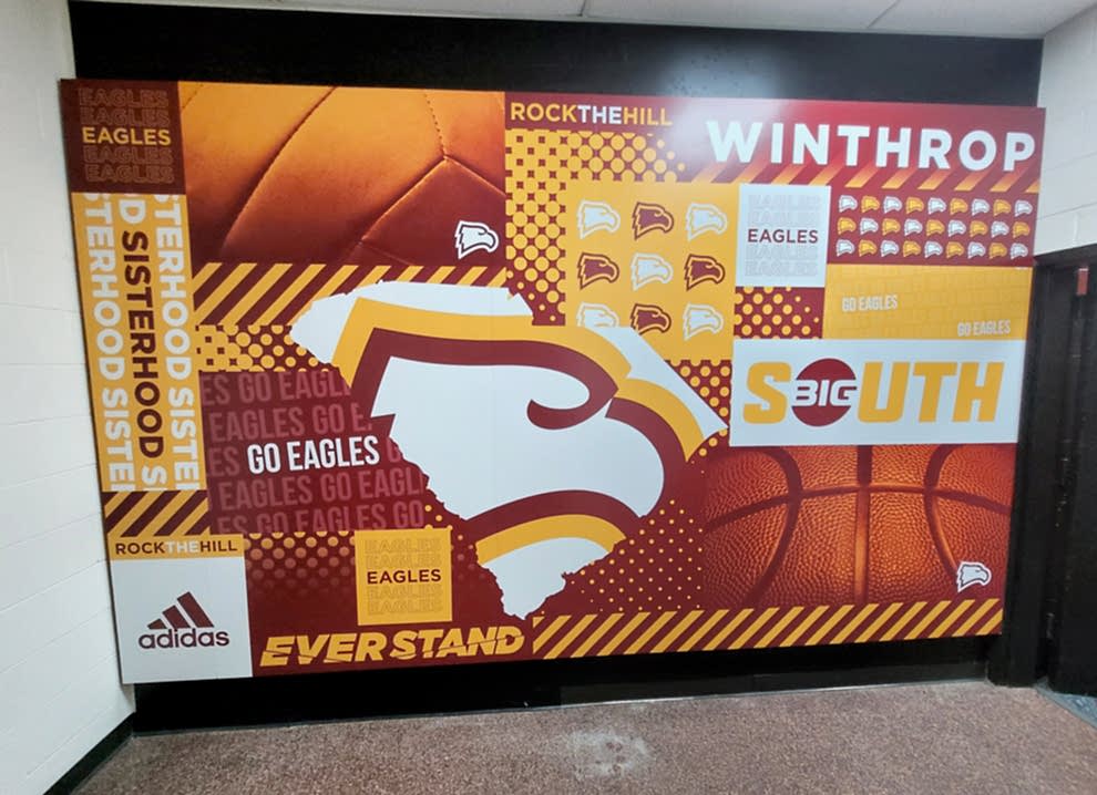 Sports arena signage and branded wall displays in Charlotte, NC