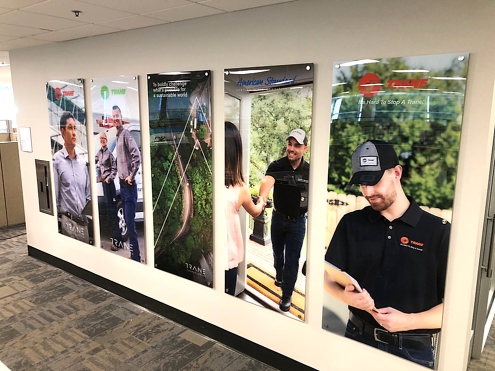 Standoff Mounted Signs in Charlotte, NC designed and installed for company culture and visual identity displays