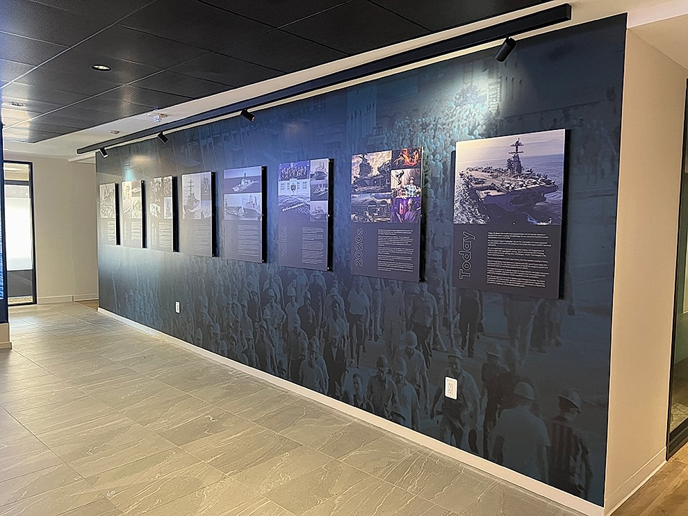 Standoff Mounted Signs in Charlotte, NC designed and installed for business offices and workplace branding